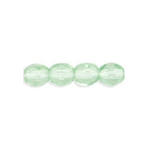 Czech fire-polished beads Peridot 4mm - Trou : 0.8mm (50)