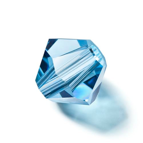 Preciosa Malibu Blue bicone beads - 5.7x6mm (10)