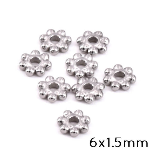 Buy Heishi Bead Spacer Stainless Steel -6x1.5mm - Hole: 1.4mm (10)