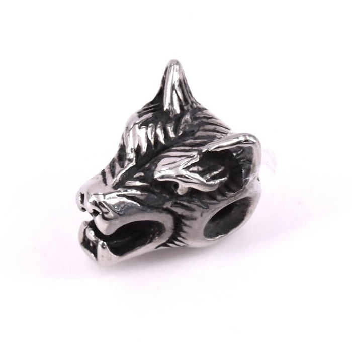 Bead WOLF Black 15x11mm Horizontal - Hole: 1.5mm (1)