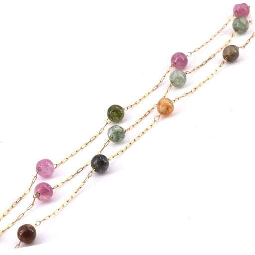 Buy Stainless steel chain Magic - golden and Tourmaline 4.5mm (50cm)