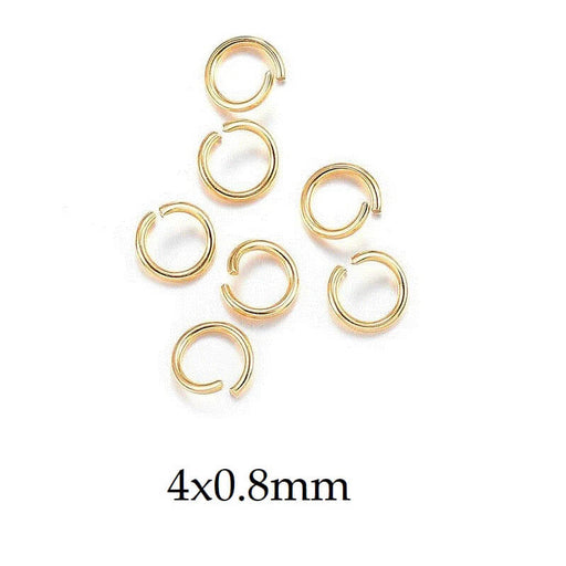Jump rings Long-lasting golden stainless steel 4x0.8mm (18)