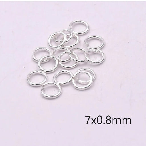 Jump ring silver stainless steel - 7x0.8mm (10)