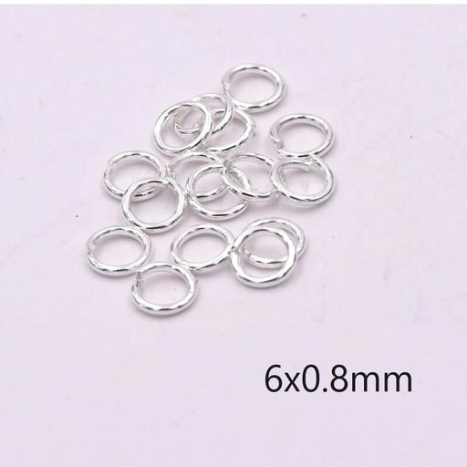 Silver stainless steel jump ring 6x0.8mm (10)