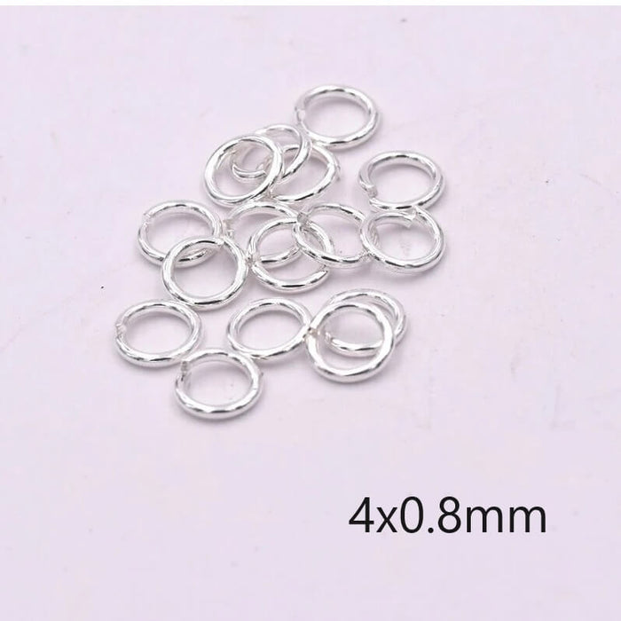 Jump ring silver stainless steel - 4x0.8mm (10)