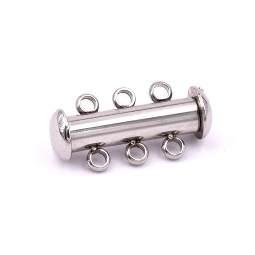 Sliding clasp 3 rows - stainless steel 20mm (1)