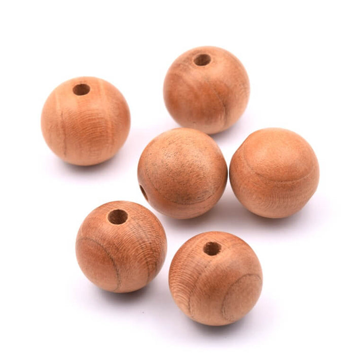 Round Wooden Beads 15mm - 2mm Hole (20)