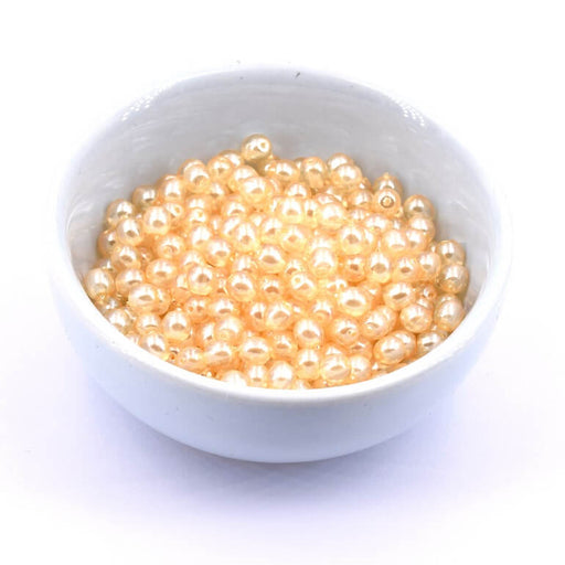 Firepolish round bead transparent pearl oyster 4mm (50)