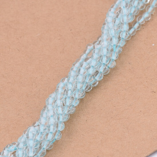 Aquamarine round bead 3mm - hole 0.6mm (1 Strand-34cm)