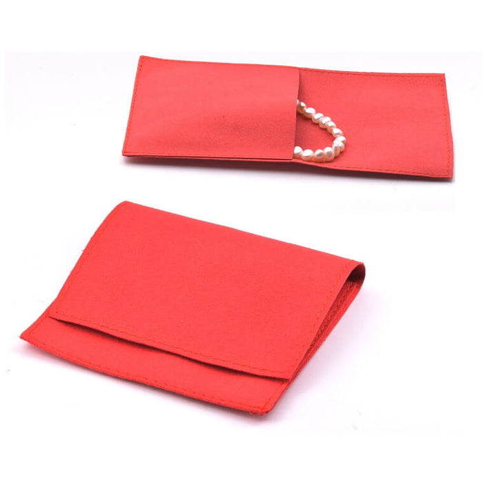 Imitation velvet jewellery pouch Polyester Fushia 9x7mm (4)