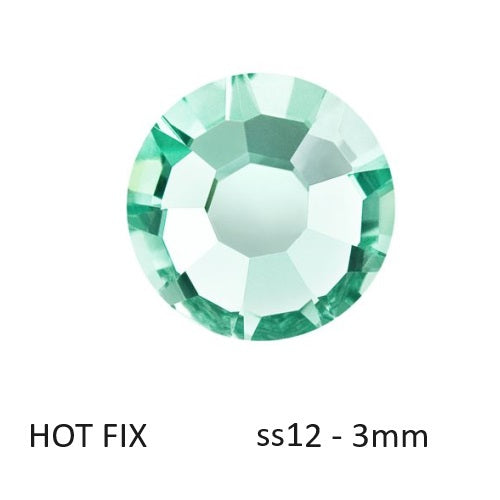 Preciosa Flatback Hotfix Rhinestones Caribbean Sea - ss12-3mm (80)