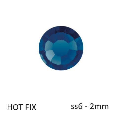 Preciosa Flatback Hotfix Rhinestones Montana - ss6-2mm (80)