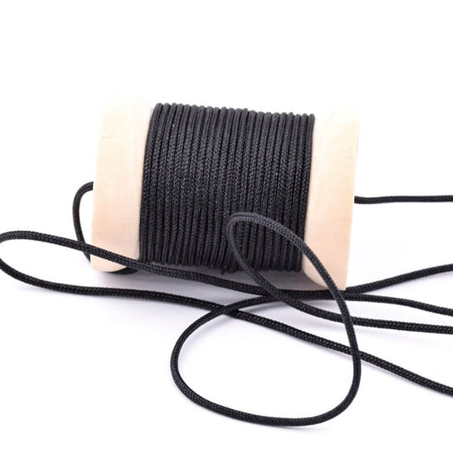 Braided nylon cord Black - 1.5mm (3m)