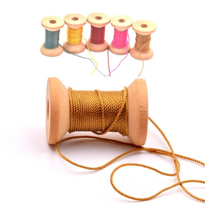Twisted silky polyester cord - bronze gold 1mm (5m)