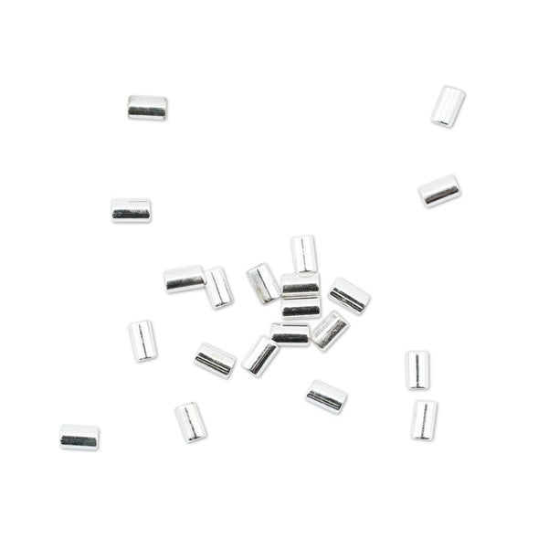 Crimp Tubes for Stretch Cord, 1.3 mm Silver color for cord 0.5 - 80 pieces (1)