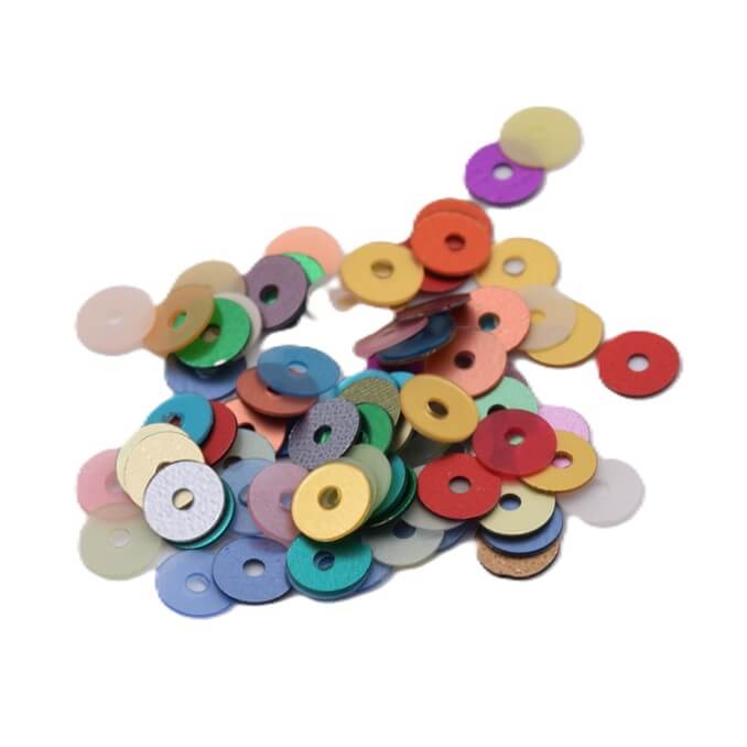Matte Mixed Color Sew-on Sequins 4mm - Hole: 1mm (5g)