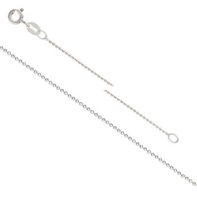 Necklace chain with faceted beads and clasp sterling silver - 1mm - 46cm (1)