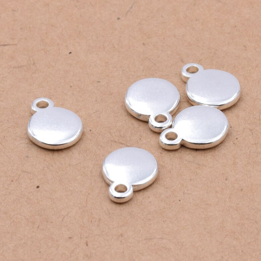 Buy Round charm pendant Sterling silver plated - 10 microns - 8mm (3)