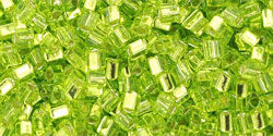 cc24 - Seed Beads Toho triangle 2.2mm Silver Lined Lime Green (10g)