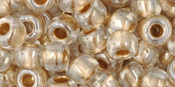 cc989 - perles de rocaille Toho 3/0 Gold-Lined Crystal (10g)