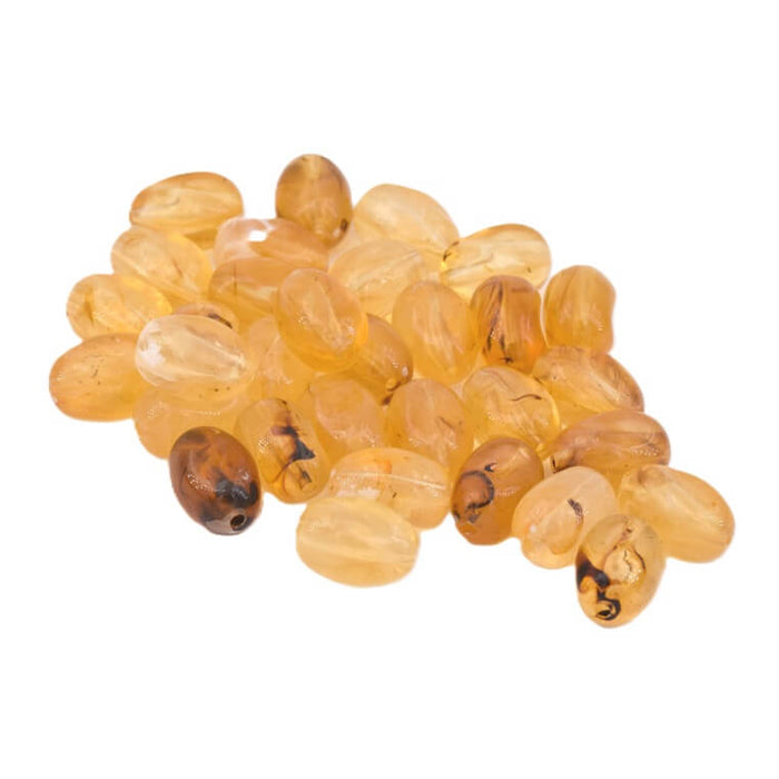 Amber Brown Resin Oval Beads 14mm - Hole: 1.8mm (30)