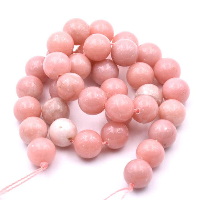Natural pink opal round beads - 10mm - Hole: 1mm (1 Strand - 37cm)