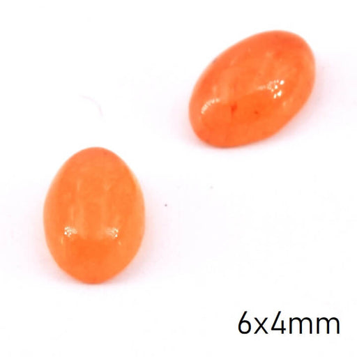 Oval cabochon Natural red aventurine - 6x4mm (2)