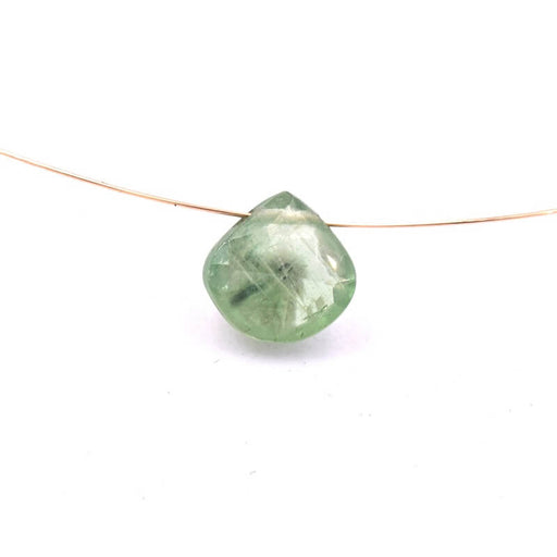 Green Kyanite faceted pear drop bead pendant 9x9mm (1)