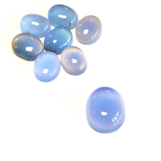 Buy Oval cabochon in blue tinted agate 10x8mm (1)
