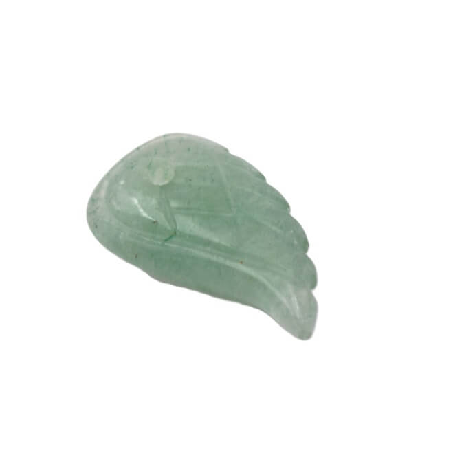 Green aventurine carved wing pendant 16x9mm - Hole: 1mm (1)