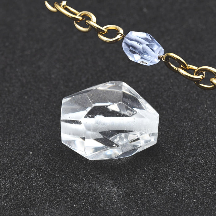 Rock crystal faceted oval bead 20x17mm - Hole: 1.5mm (1)