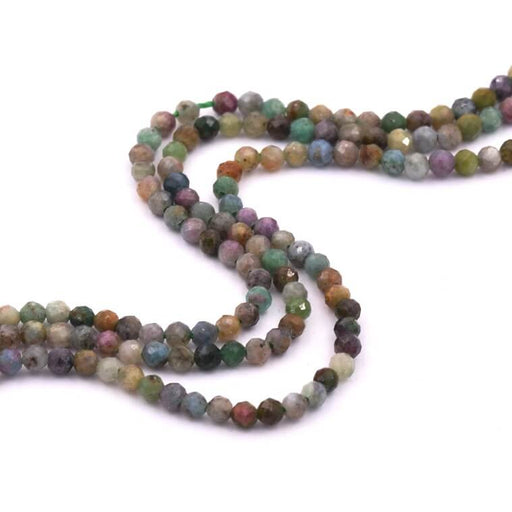 Faceted round bead Corundum and Sapphire 2.5mm (1 Strand - 38cm)