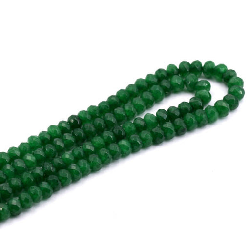 Buy Green tinted jade faceted rondelle bead 5x3mm (1 strand-35cm)