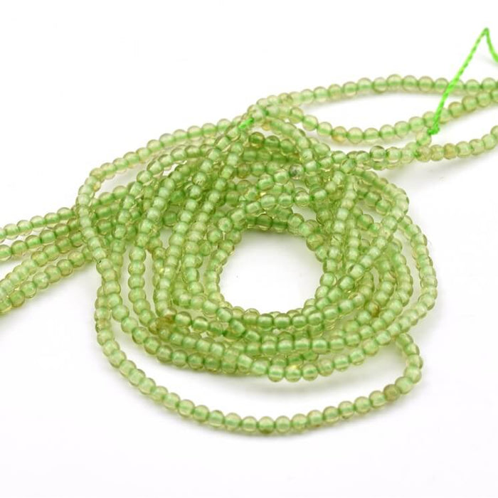 Peridot Round Bead 2mm - Hole: 0.5mm (1 Strand-39cm)