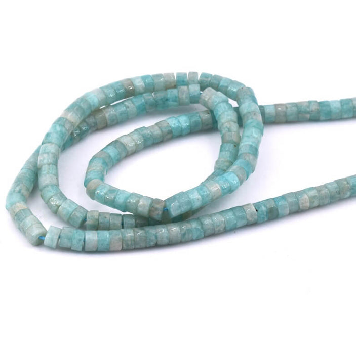 Heishi bead roundels in Amazonite 4x2mm (1 Strand-40cm)