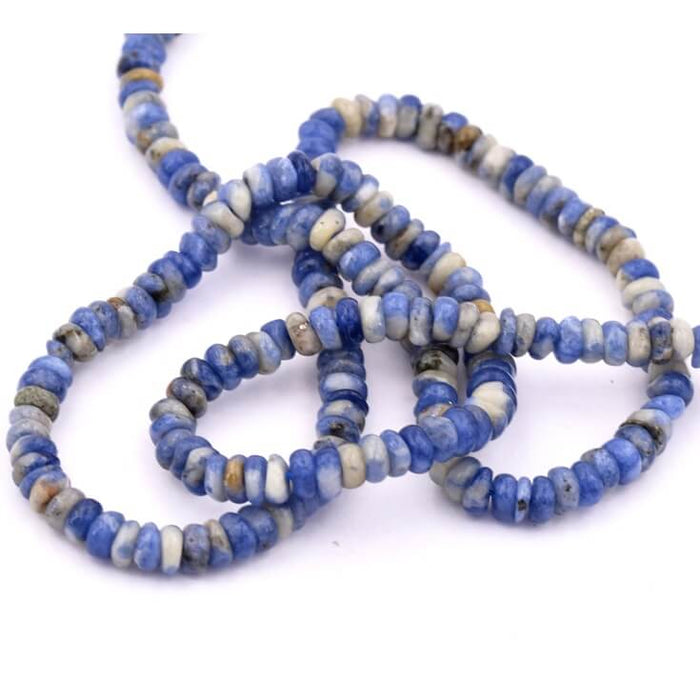 Sodalite rondelle bead from Brazil 4x2mm - Hole: 0.8mm (1 strand-38cm)