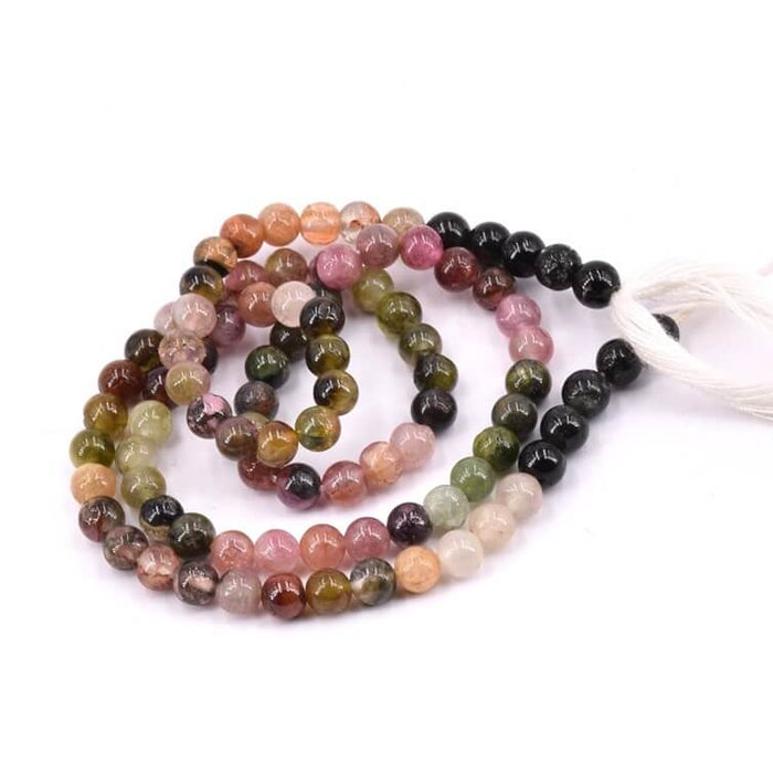 Tourmaline round bead 3.5-4mm - hole 0.6mm (1 Strand-34cm)