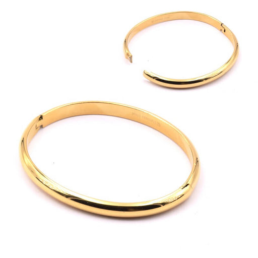 Oval bangle in golden stainless steel - 51x61mm (1)