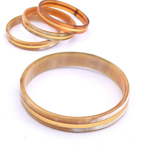 Horn bangle bracelet Gold leaf - width: 10mm - 65mm int diam (1)