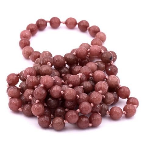 Purple Aventurine necklace round faceted beads 7.5mm - 122cm (1)
