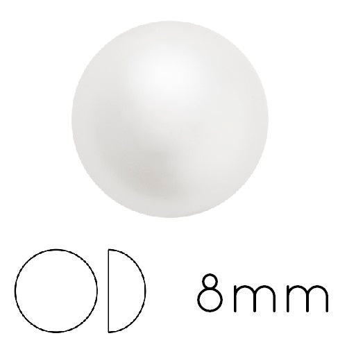 Buy Round cabochon Preciosa White 8mm (4)