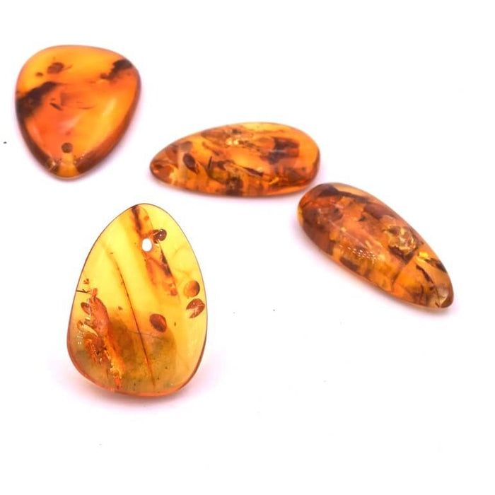 Drop pendant Amber - 20-22x10-15x2-4mm - Hole: 1mm (1)