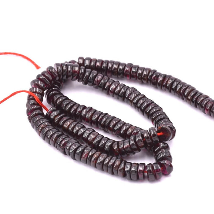 Heishi bead rondelle Garnet 5-6x2-4mm (1 Strand-31cm)