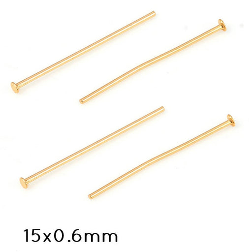 Buy Head Pins Stainless Steel Golden, 15mmx0,6 (10)