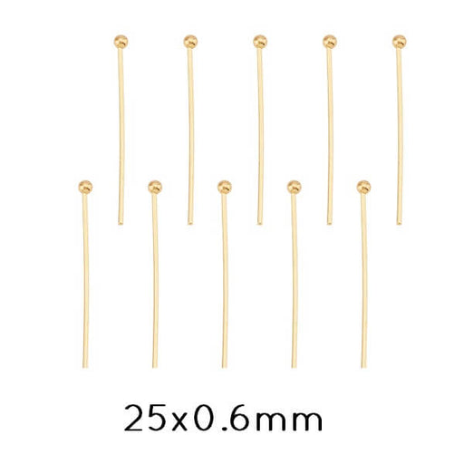 Head ball pin stainless steel golden, 25mmx0,6 (10)