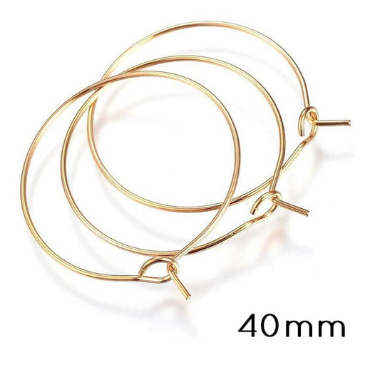 Buy Stainless Steel Hoop Earring Findings-Golden- 40mm-0.7mm (4)