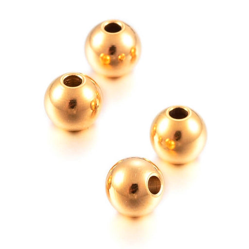Buy Round Beads GOLD Stainless Steel - 5mm - Hole: 1.2mm (20)