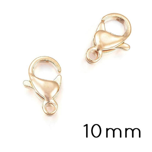 Lobster Clasps Stainless Steel Golden 10x6mm (2)