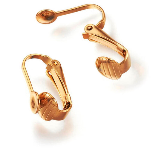 Buy Stainless Steel GOLD earring Clip-on Hoop 16x7.5mm (2)