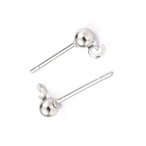 Buy Stud Earrings Ball 3mm and Ring stainless Steel and stopper (4)